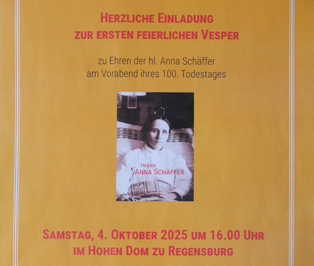 Plakatausschnitt zur feierlichen Vesper in Regensburg